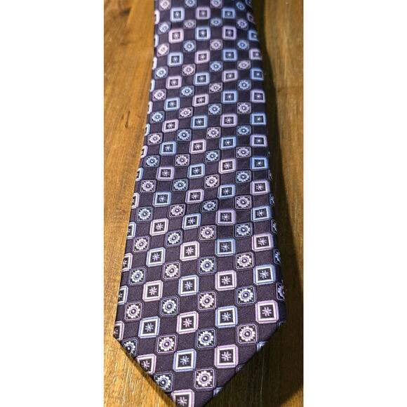 Ivy Crew Men's Necktie Tie Polyester Blue Purple Lavender Career Business EUC - Picture 1 of 8